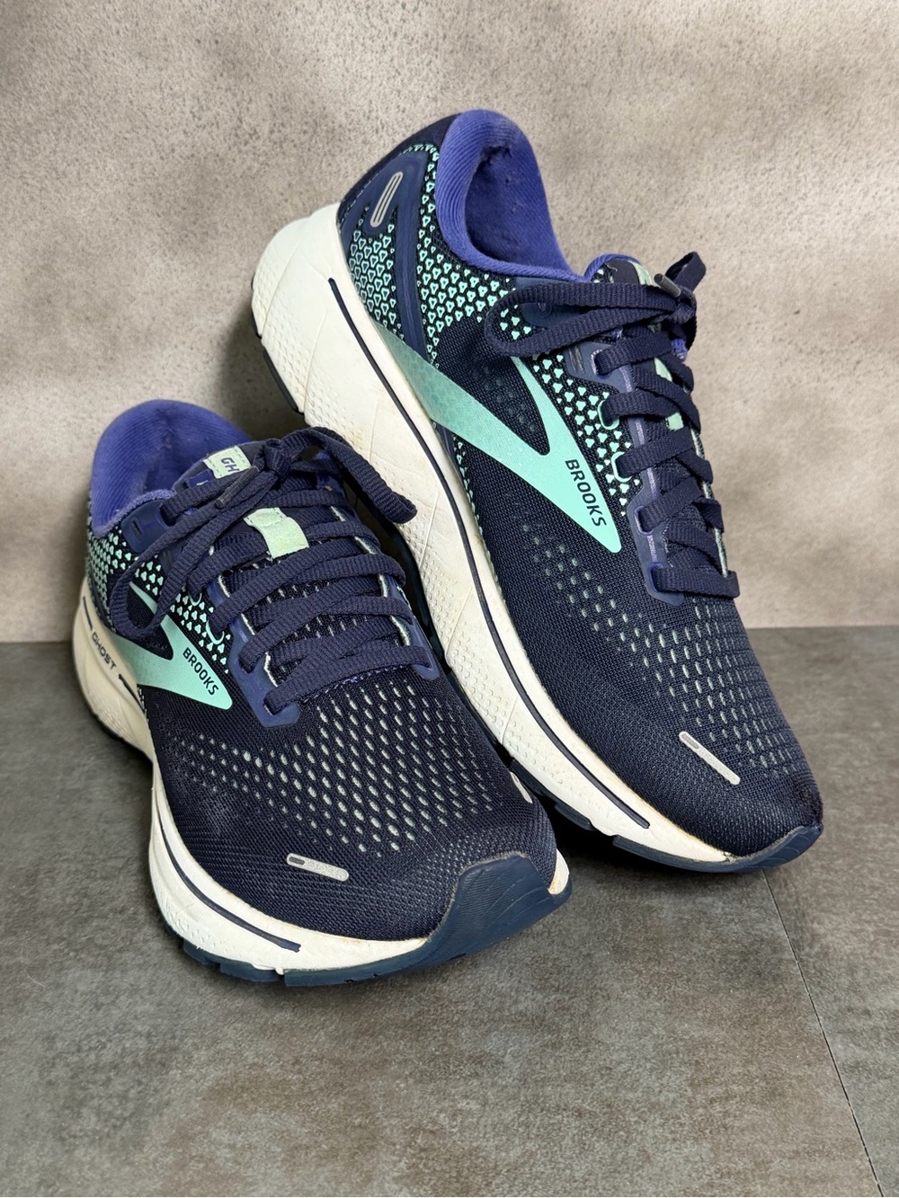 Brooks Ghost 14 Women's Navy Blue Running Shoes 1203561B446 Size 8B - Picture 15 of 16